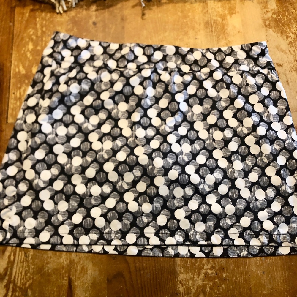 Coral Bay Black and White Polka Dot Golf Skirt Skort Size XL